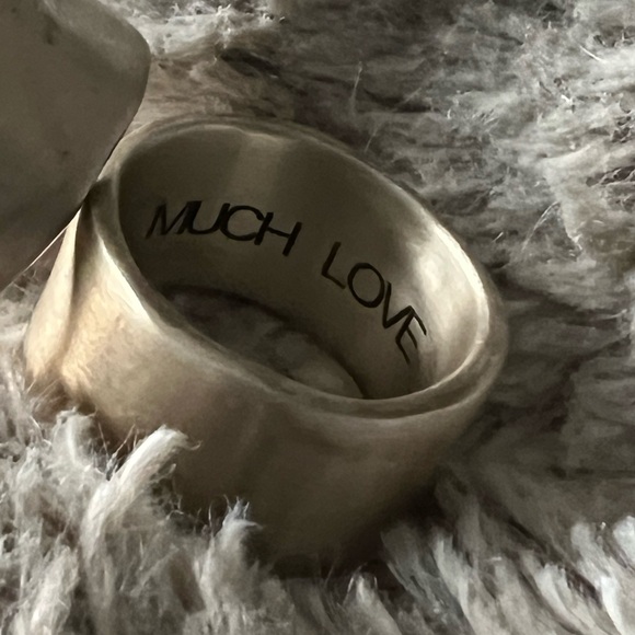 2 Thick Bands Matte-Finish Rings (MUCH LOVE) Inscribed Inside. Price is for both - Picture 2 of 2